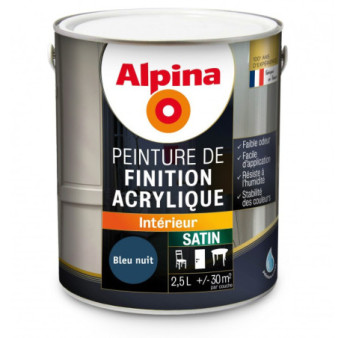 Peinture acrylique satin ALPINA 2,5L bleu nuit