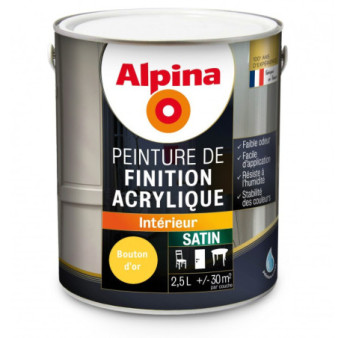 Peinture acrylique satin ALPINA 2,5L bouton d'or