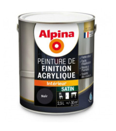 Peinture acrylique satin ALPINA 2,5L noir