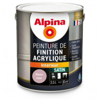 Peinture acrylique satin ALPINA 2,5L vieux rose