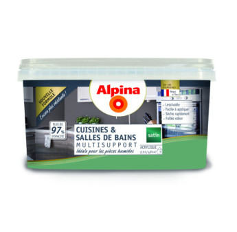 Peinture Cuisine & Bains satin ALPINA 2,5L eucalyptus