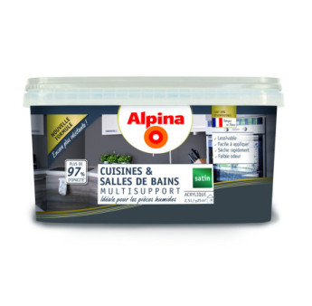 Peinture Cuisine & Bains satin ALPINA 2,5L granit