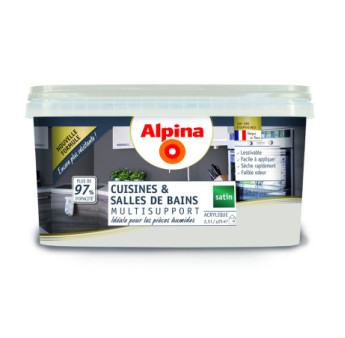 Peinture Cuisine & Bains satin ALPINA 2,5L nuage