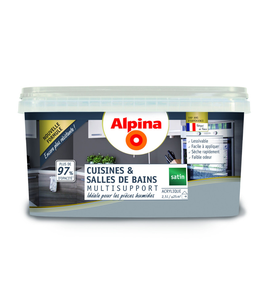 Peinture Cuisine & Bains satin ALPINA silex 2,5L