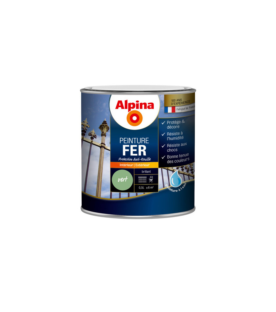 Peinture anti-rouille ALPINA noir mat 0,5L