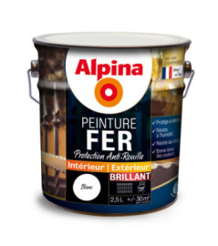 Peinture fer anti-rouille brillante ALPINA 2,5L blanc