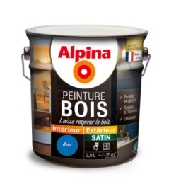 Peinture bois microporeuse satin ALPINA 2,5L azur