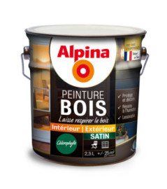 Peinture bois microporeuse satin ALPINA 2,5L chlorophylle