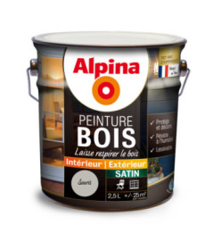 Peinture bois microporeuse satin ALPINA 2,5L souris