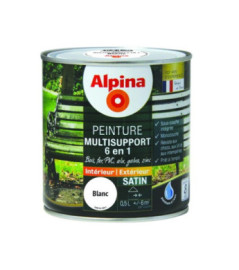 Peinture multisupport 6en1 satin ALPINA 0,5L blanc