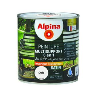 Peinture multisupport 6en1 satin ALPINA 0,5L craie