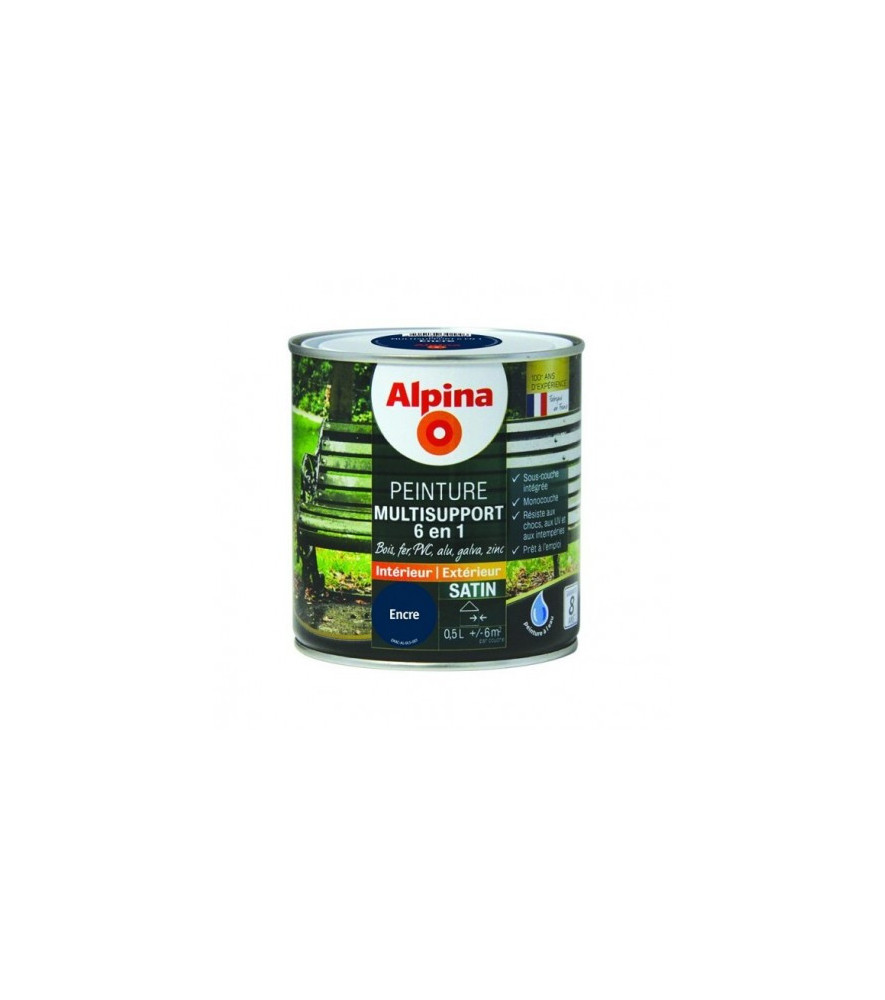 Peinture multisupport 6en1 satin ALPINA 0,5L encre