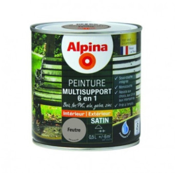 Peinture multisupport 6en1 satin ALPINA 0,5L feutre