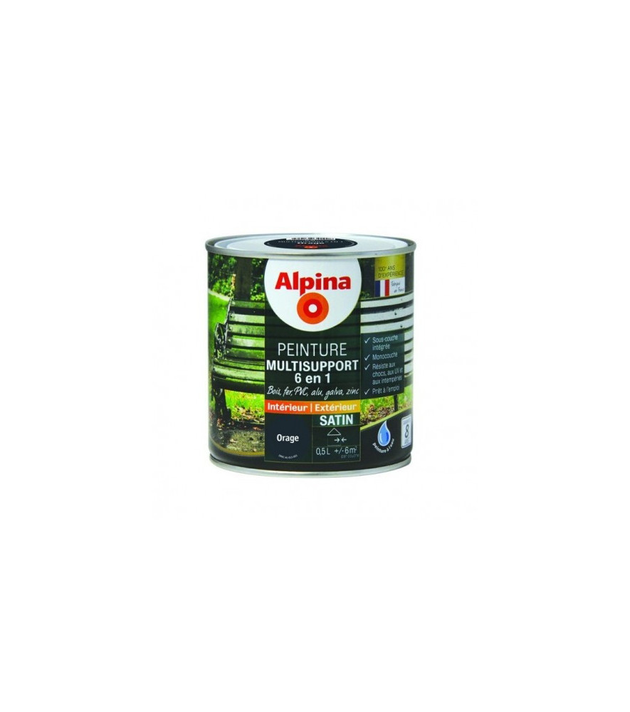 Peinture multisupport 6en1 satin ALPINA 0,5L orage