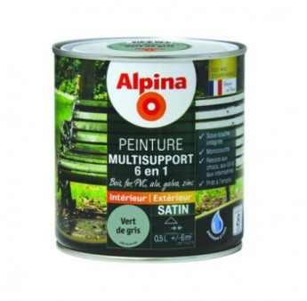 Peinture multisupport 6en1 satin ALPINA 0,5L vert de gris