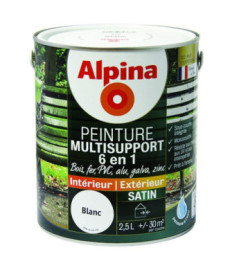 Peinture multisupport 6en1 satin ALPINA 2,5L blanc