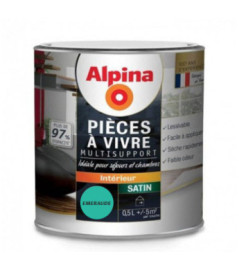 Peinture pièces à vivre satin ALPINA 0,5L émeraude