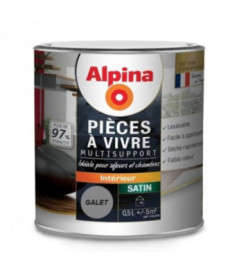 Peinture pièces à vivre satin ALPINA 0,5L galet