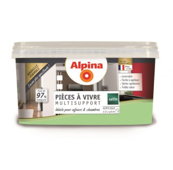 Peinture pièces à vivre satin ALPINA 2,5L amande