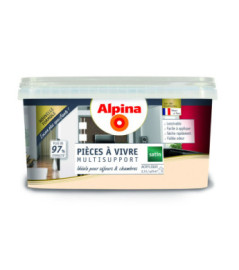 Peinture pièces à vivre satin ALPINA 2,5L blanc cassé