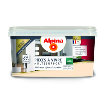 Peinture pièces à vivre satin ALPINA 2,5L blanc cassé