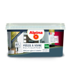 Peinture pièces à vivre satin ALPINA 2,5L bleu acier