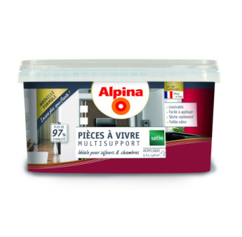 Peinture pièces à vivre satin ALPINA 2,5L bourgogne