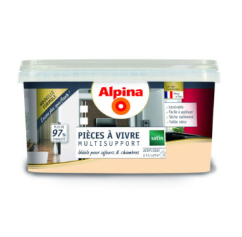 Peinture pièces à vivre satin ALPINA 2,5L crème