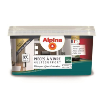 Peinture pièces à vivre satin ALPINA 2,5L émeraude