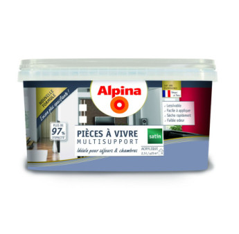 Peinture pièces à vivre satin ALPINA 2,5L galet