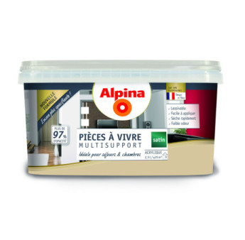 Peinture pièces à vivre satin ALPINA 2,5L lin