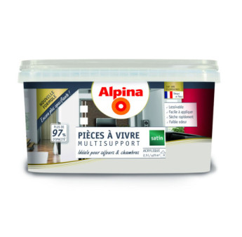 Peinture pièces à vivre satin ALPINA 2,5L nuage