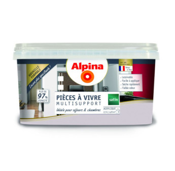 Peinture pièces à vivre satin ALPINA 2,5L rose des sables