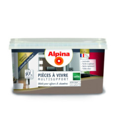 Peinture pièces à vivre satin ALPINA 2,5L taupe