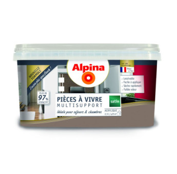 Peinture pièces à vivre satin ALPINA 2,5L taupe