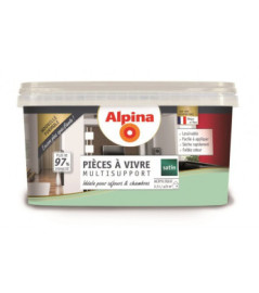 Peinture pièces à vivre satin ALPINA 2,5L vert d'eau