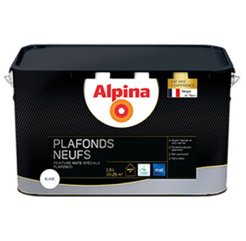 Peinture ALPINA premium plafonds neufs mat blanc 2,5L