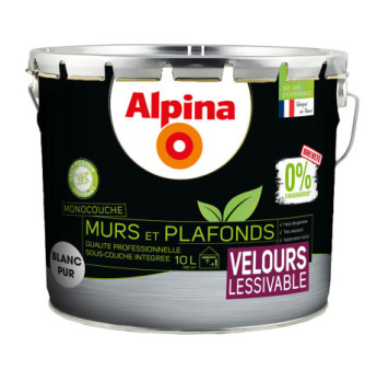 Peinture ALPINA premium murs & plafonds 0% Blanc 10L