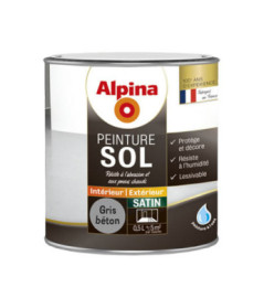 Peinture sol intérieur satin ALPINA 0,5L gris béton