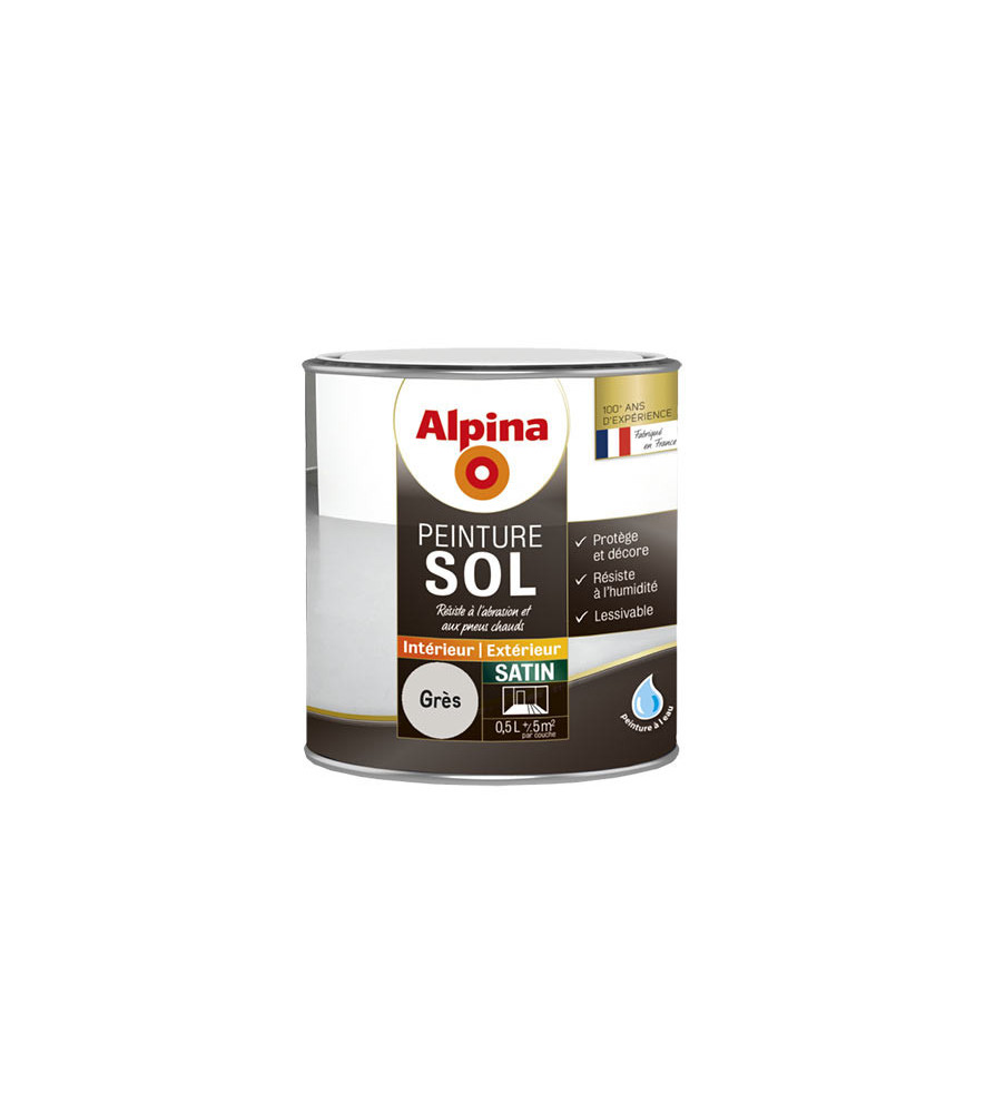 Peinture sol intérieur satin ALPINA 0,5L gres