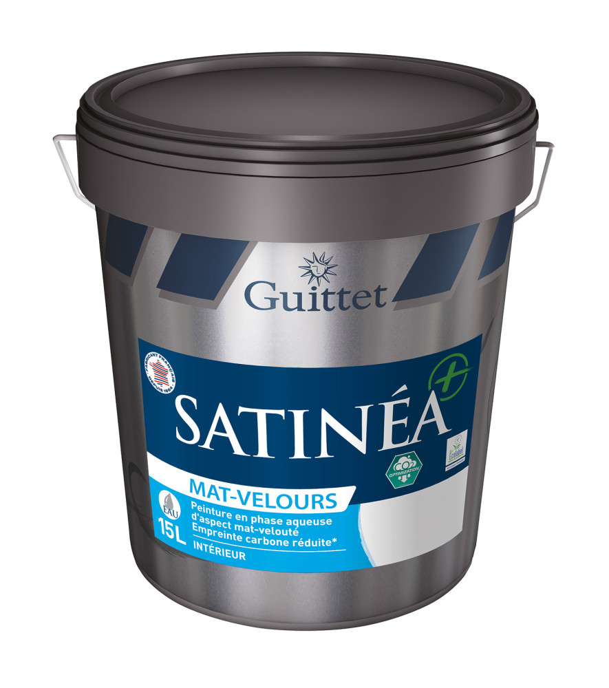 Peinture GUITTET Satinéa+ BC mat velours blanc 15L