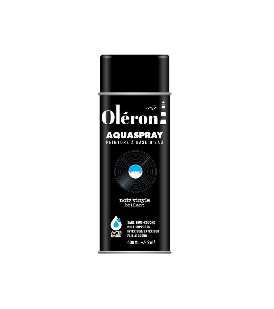 Aérosol TECHNIMA Aquaspray Oléron brillant noir vinyle 400ml