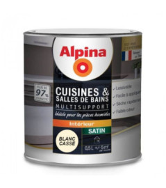 Peinture Cuisines & Bains satin ALPINA 0,5L blanc cassé