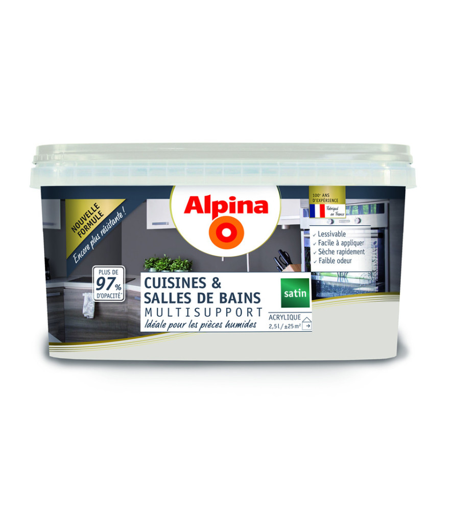 Peinture Cuisine & Bains satin ALPINA 2,5L nuage