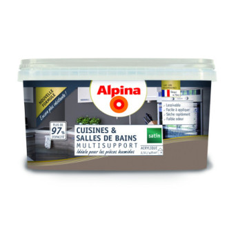 Peinture Cuisine & Bains satin ALPINA 2,5L taupe