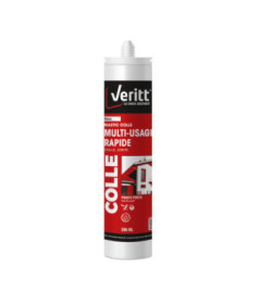 Mastic colle rapide VERITT multi-usage blanc 290ml