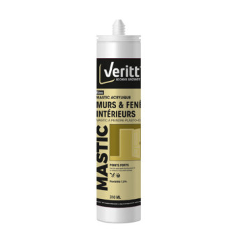 Mastic acrylique à peindre VERITT plasto-élastique blanc 310ml