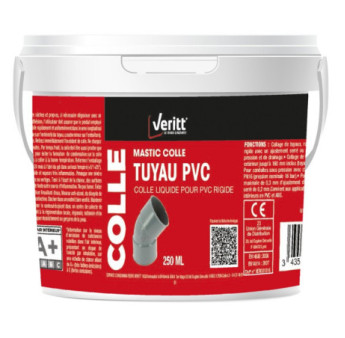 Mastic colle tuyau PVC VERITT 250ml