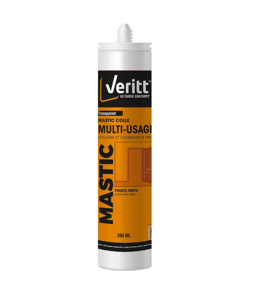 Mastic colle multi-usage VERITT transparent 290ml