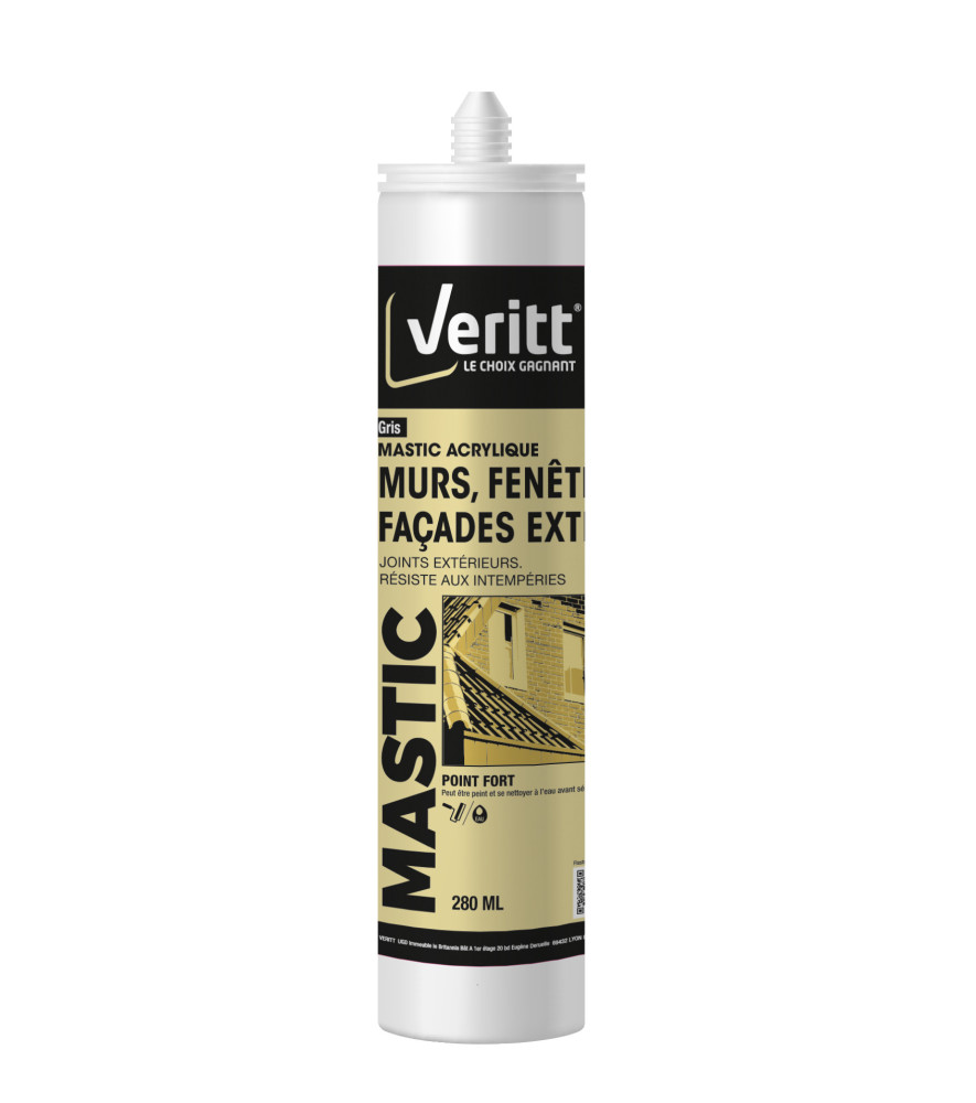 Mastic VERITT Acrylique murs, fenêtres et façades extérieures 280ml